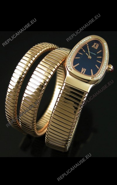 Bvlgari Serpenti Ladies Watch in Japanese Quartz Movement - Diamonds Bezel