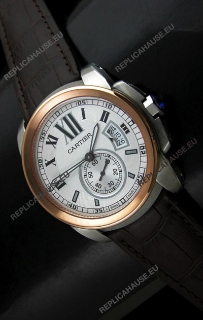 Cartier Calibre de Japanese Replica Watch in White Dial