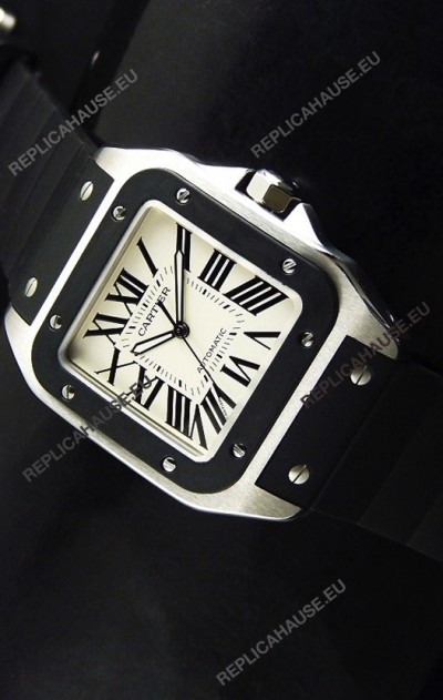 Cartier Santos Swiss Replica Watch in White Dial