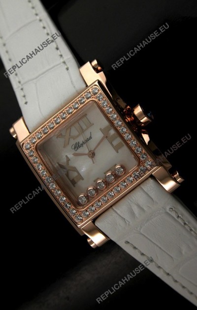 Chopard Happy Sport Swiss Replica Watch in Shell White Dial