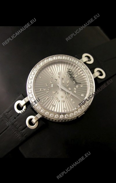 Chopard Xtravaganza Ladies Japanese Replica Watch in Silver Dial