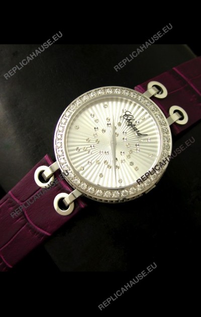 Chopard Xtravaganza Ladies Japanese Replica Watch in Silver Dial