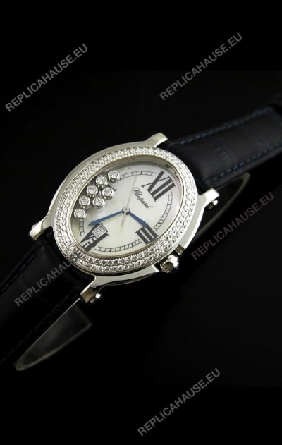 Chopard Happy Sport Swiss Replica Watch in Black Strap