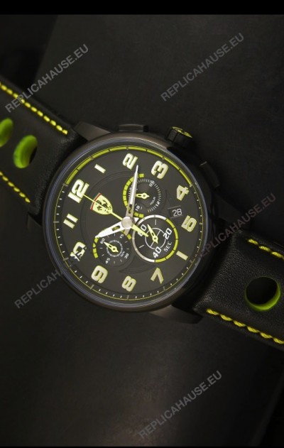 Scuderia Ferrari Heritage Chronograph Watch in Black Steel