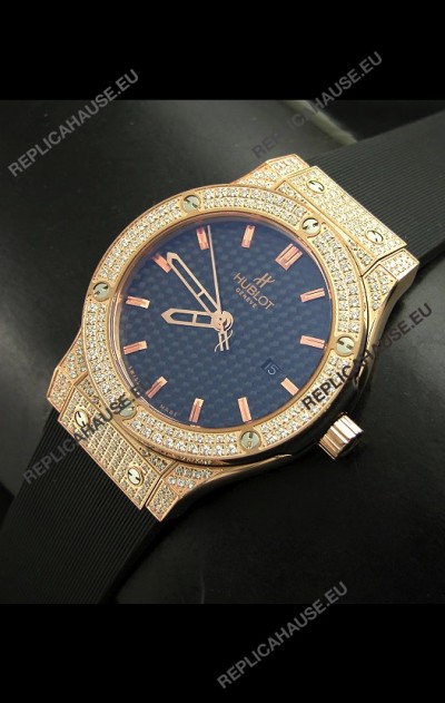 Hublot Big Bang Classic Fusion Swiss Watch in Diamonds Embedded Case