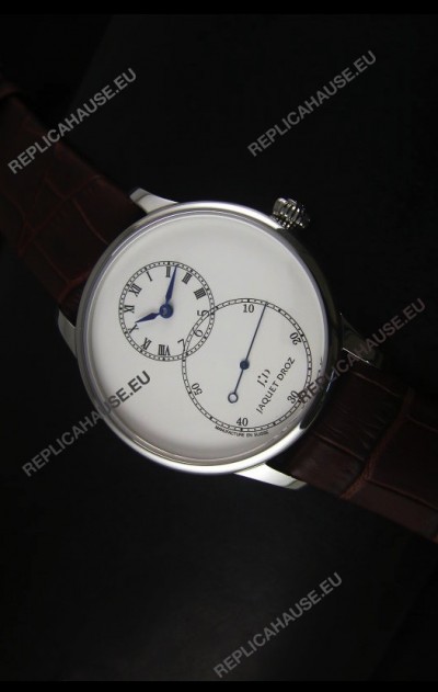 Jaquet Droz Grande Seconde Ivory Enamel Stainless Steel Case Watch in White Dial