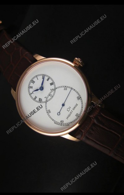 Jaquet Droz Grande Seconde Ivory Enamel Rose Gold Case Watch in White Dial