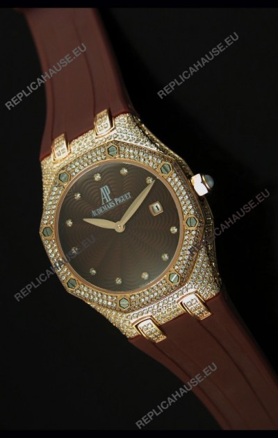Audemars Piguet Royal Oak LADY Replica Watch in Pink Gold Casing