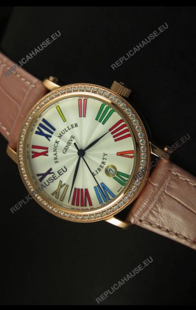 Franck Muller Master of Complications Liberty Japanese Watch in Pink Strap