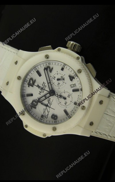 Hublot Big Bang White Ceramic Case Watch in Quartz Movement