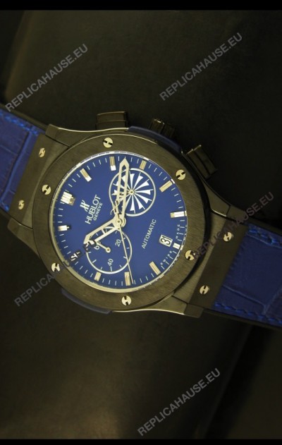 Hublot Classic Fusion Chrono Japanese Quartz Replica Watch in Blue Dial