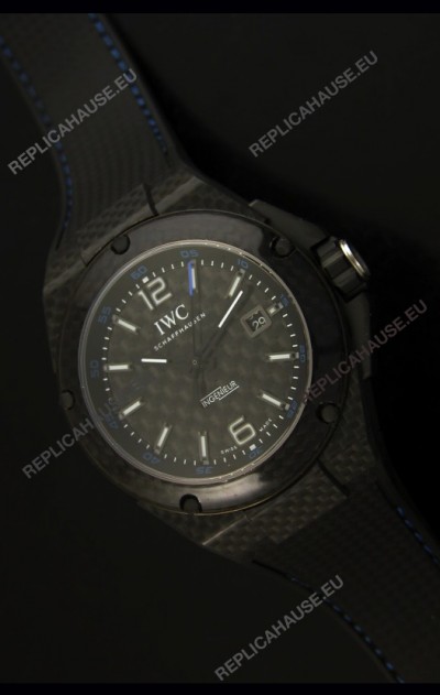 IWC Ingenieur Carbon Casing Swiss Replica Watch in Black Carbon Dial
