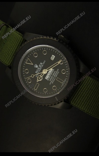 Rolex Submariner STEALTH MK IV Edition Swiss Replica Watch in Green Strap
