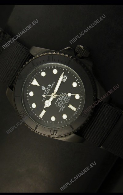 Rolex Submariner STEALTH Edition Swiss Replica in Black Strap