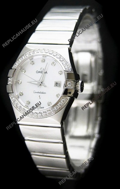 Omega Constellation Ladies Swiss Automatic Watch in White Dial - 1:1 Mirror Replica 