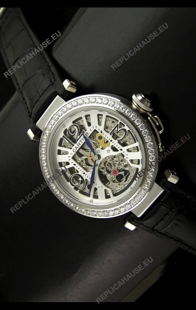 Cartier Ronde De Ladies Replica Watch in Decorated Skeleton Dial