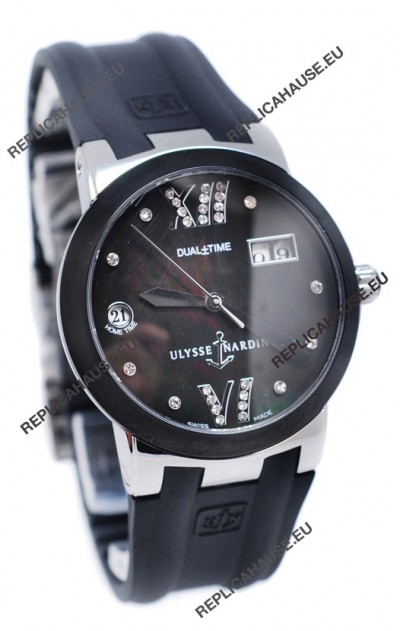 Ulysse Nardin Executive Dual Time Diamond Black Watch