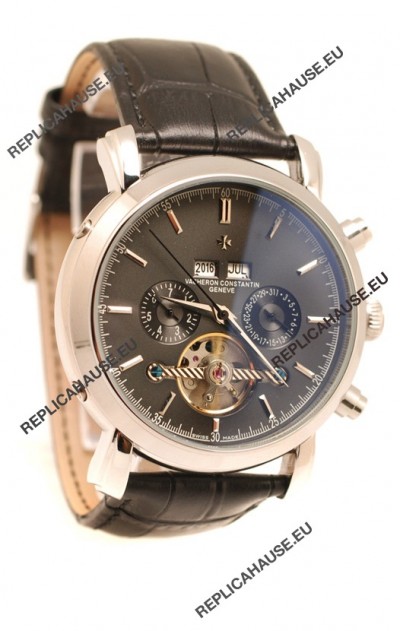 Vacheron Constantin Malte Tourbillon Japanese Replica Watch in Black Dial