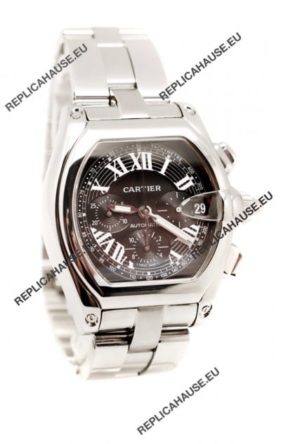 Cartier Roadster Chronograph Swiss Replica Watch in Black Dial