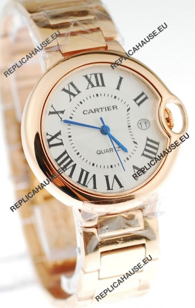 Ballon Bleu De Cartier Japanese Replica Pink Gold Watch