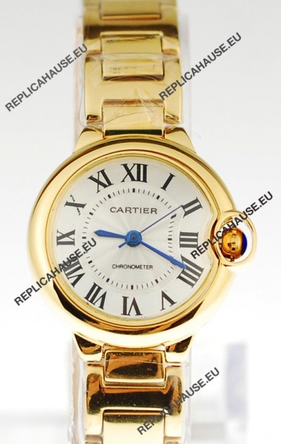 Ballon Bleu De Cartier Japanese Ladies Replica Yellow Gold Watch