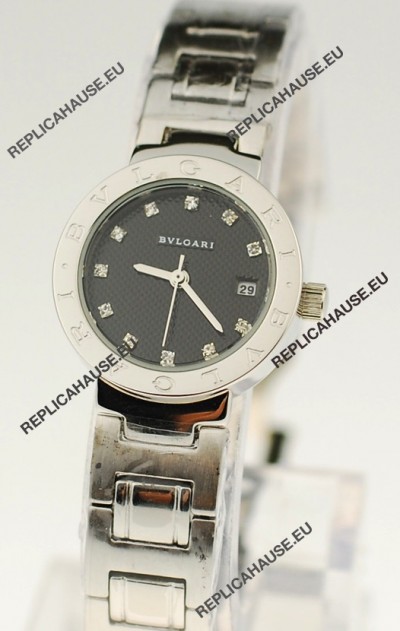 Bvlgari Quartz Japanese Steel Watch in Diamond Markers