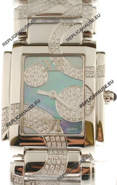 Patek Philippe Twenty Four Swiss Replica Steel Watch in Pearl Dial