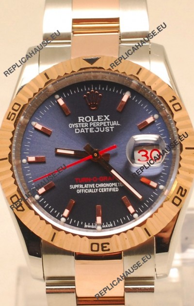 Rolex Datejust Turn O Graph Swiss Rose Gold Watch