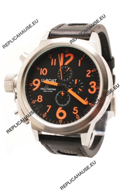 U-Boat Flightdeck Japanese Replica Watch in Orange Markers