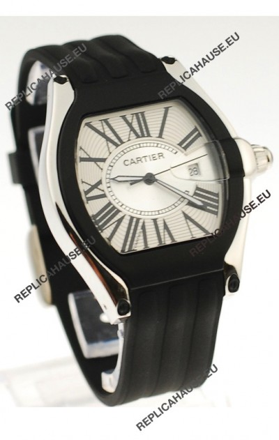 Cartier Roadster Japanese Replica Watch in White Dial