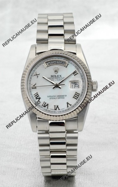 Rolex Day Date Silver Japanese Replica Watch