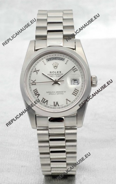Rolex Day Date Silver Japanese Replica Watch