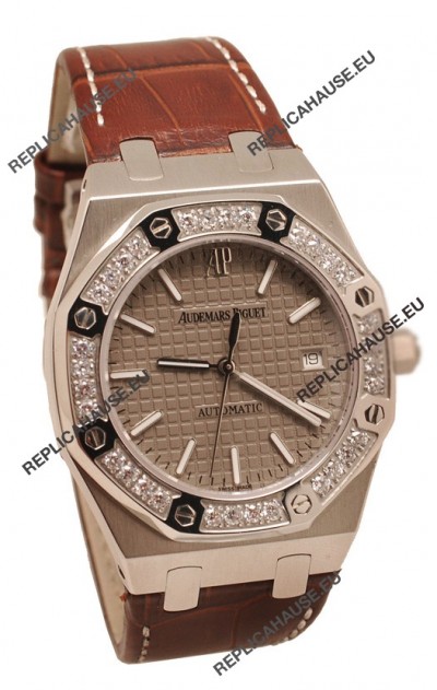 Audemars Piguet Royal Oak Steel Swiss Watch in Grey Dial