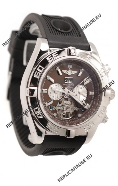 Breitling Chronograph Chronometre Japanese Tourbillon Watch in Brown Dial