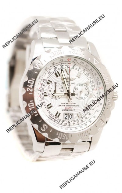 Breitling Chronograph Chronometre Replica Watch in White Dial
