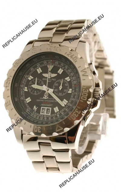 Breitling Chronograph Chronometre Japanese Watch in Black Dial
