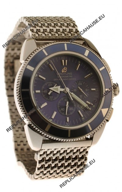 Breitling Chronometre Japanese Replica Watch in Blue Dial