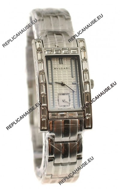 Bvlgari Rettangolo Japanese Replica Watch in Dark Blue Dial