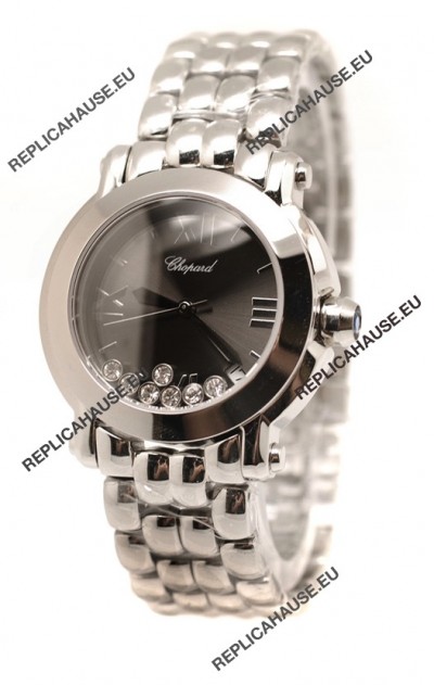 Chopard Happy Sport Swiss Ladies Steel Watch in Black Dial