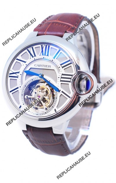 Cartier Ballon de Bleu Flying Tourbillon Swiss Silver Watch