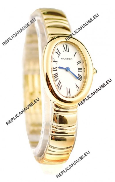 Cartier Baignoire Ladies Japanese Replica Gold Watch
