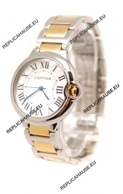 Ballon De Cartier Swiss Replica Mid Sized Two Tone Watch 