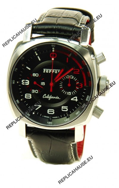 Ferrari by Panerai California Chronograph Swiss Replica Watch in Black Dial