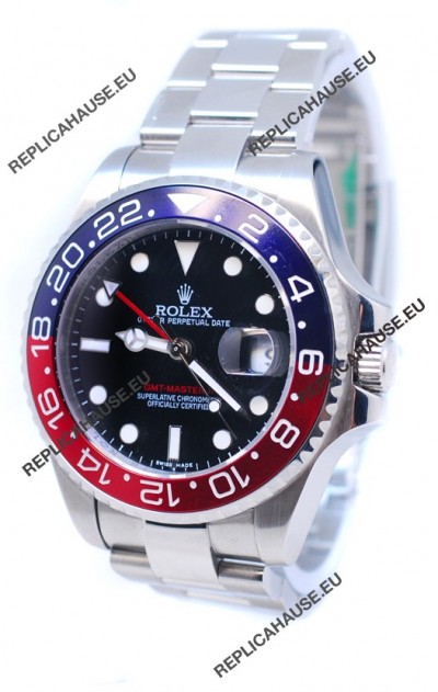 Rolex GMT Masters II 2011 Edition Swiss Replica Watch in Blue & Red Cerarmic Bezel