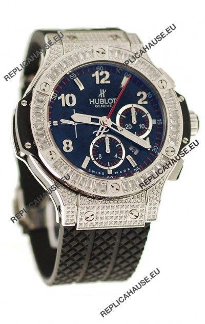 Hublot Big Bang Swiss Watch with Diamonds Embedded Case and Bezel