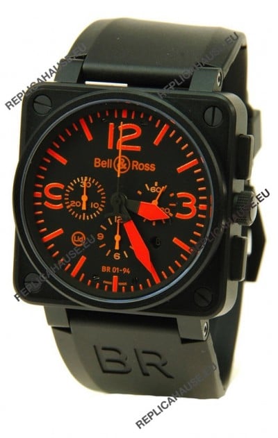 Bell and Ross BR01-94 Edition Swiss Replica Automatic Watch in Orange Markers