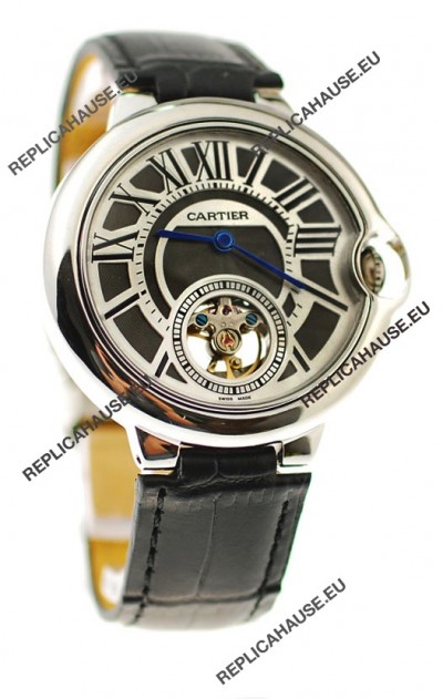 Ballon Bleu De Cartier flying Tourbillon Japanese Replica Steel Watch 