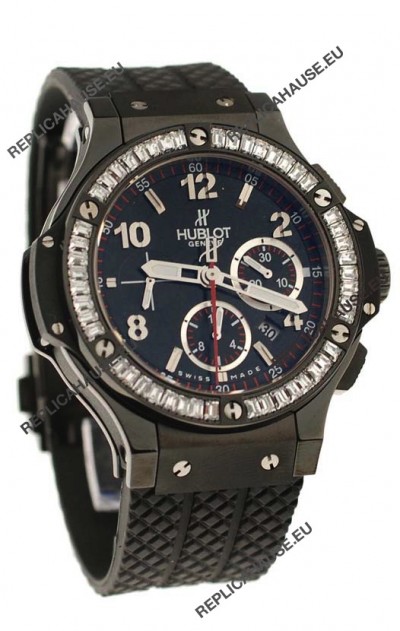 Hublot Big Bang All Black Swiss Watch with Diamonds Bezel