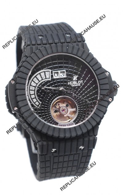 Hublot Black Caviar Tourbillon Power Reserve Japanese Replica Watch