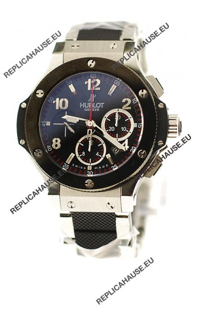 Hublot Big Bang Swiss Replica Watch in Steel/Rubber Strap